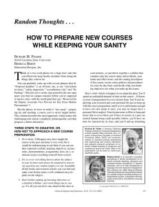How to Prepare New Courses While Keeping Your Sanity