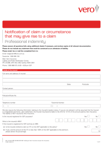 Notification of claim or circumstance that may give rise to a claim