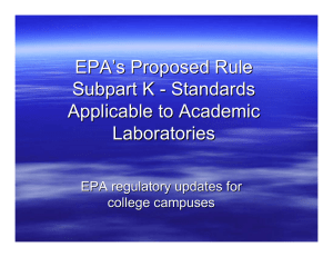 EPA`s Proposed Rule Subpart K