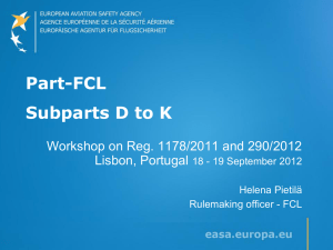 Part-FCL Subparts D to K