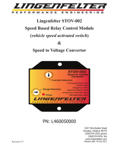 vehicle speed activated switch - Lingenfelter Performance Engineering