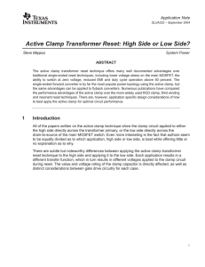 Active Clamp Transformer Reset: High Side or