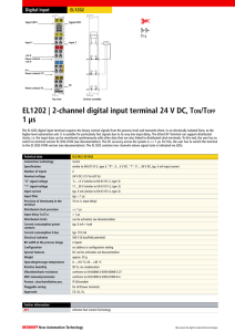 EL1202 | 2-channel digital input terminal 24 V DC, TON/TOFF 1 µs