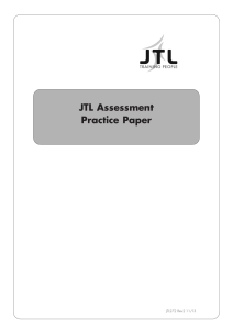 JTL Assessment practice paper