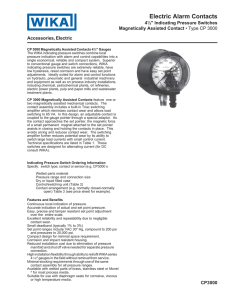 Electric Alarm Contacts Type CP 3000