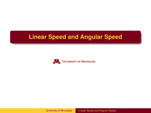 Linear Speed and Angular Speed