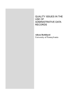 Quality Issues in the Use of Administrative Data Records