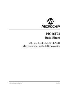 PIC16F72 28-Pin, 8-bit CMOS FLASH Microcontroller with A/D