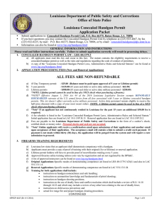 Louisiana Concealed Handgun Permit Application Packet