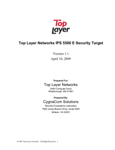 Top Layer Networks IPS 5500 E Security Target