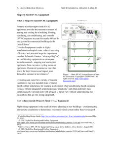 Properly Sized HVAC Equipment