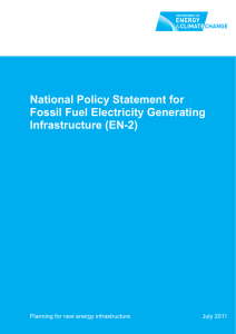 National Policy Statement for Fossil Fuel Electricity