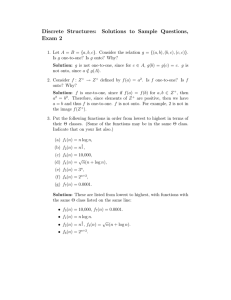 Discrete Structures: Solutions to Sample Questions, Exam 2