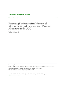 Restricting Disclaimer of the Warranty of Merchantability in