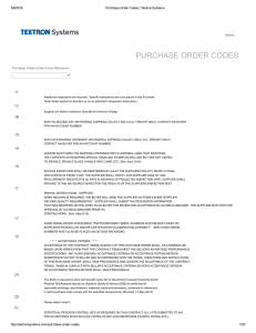 purchase order codes