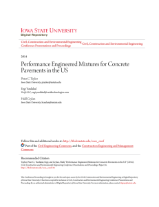 Performance Engineered Mixtures for Concrete Pavements in the US