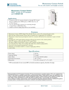 Momentary Contact Switch Features Specifications