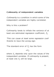Collinearity of independent variables Collinearity is a condition in