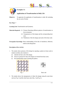 Exemplar 11: Applications of Transformation in Daily Life