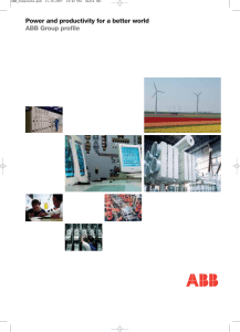 Power and productivity for a better world ABB Group profile