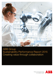 ABB Group Sustainability Performance Report 2015 Creating value