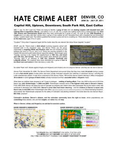 HATE CRIME ALERT DENVER, CO