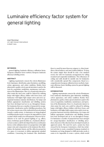 Luminaire efficiency factor system for general lighting