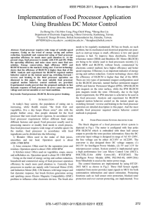 Implementation of Food Processor Application Using Brushless DC