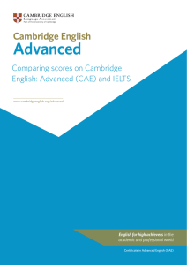 Comparing scores on Cambridge English: Advanced (CAE) and IELTS