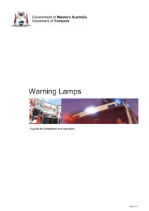 Warning Lamps - A guide for installation and operation