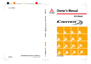 Owner`s Manual - Mitsubishi Fuso