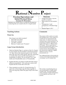 Rational Number Project