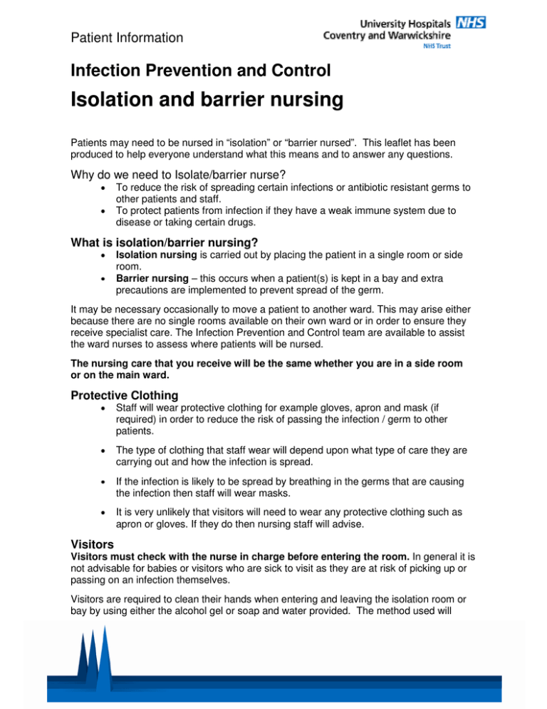 Isolation Barrier Nursing Patient Guide