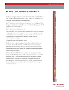 FS Fluid Loss Isolation Barrier Valve