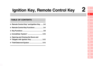 Ignition Key, Remote Control Key