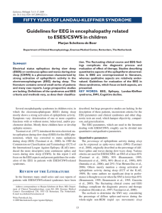 Guidelines for EEG in encephalopathy related to ESES/CSWS in