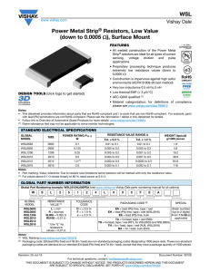 WSL Power Metal Strip® Resistors, Low Value (down to