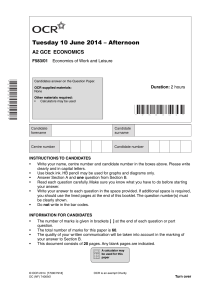 Question paper - Unit F583/01 - Economics of work and leisure