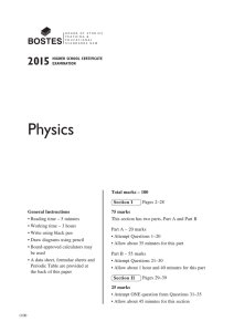 2015 HSC Physics - Board of Studies
