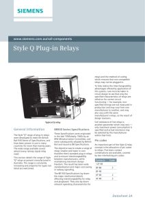 Style Q Plug-in Relays - Centre