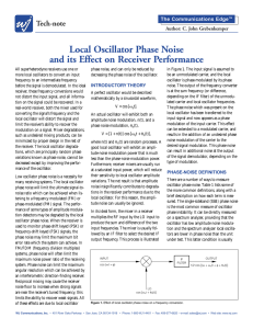 Local Oscillator Phase Noise and its Effect on Receiver Performance