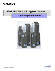 SED2 VFD Electronic Bypass Options Operating