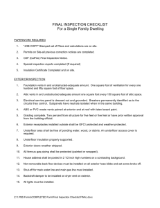 FINAL INSPECTION CHECKLIST For a Single Family Dwelling