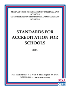 standards for accreditation for schools - MSA-CESS