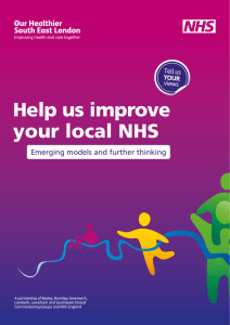 Help us improve your local NHS: Emerging models and further