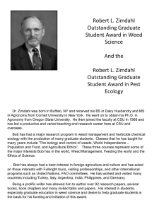 Robert L. Zimdahl Outstanding Graduate