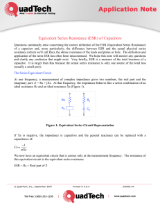 Equivalent Series Resistance (ESR) of Capacitors