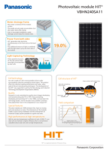 Photovoltaic module HIT® VBHN240SA11