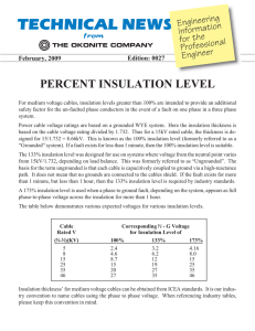 PERCENT INSULATION LEVEL