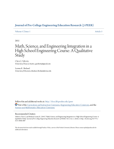 Math, Science, and Engineering Integration in a High School